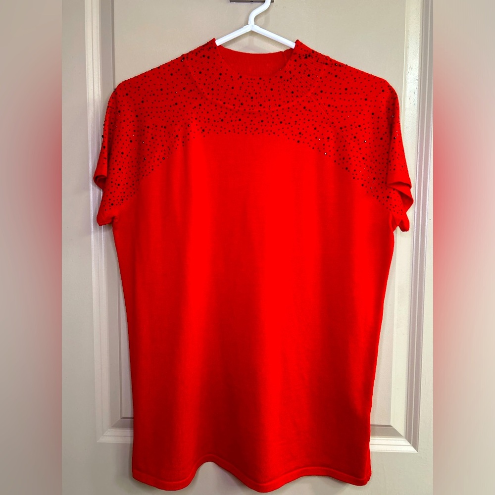 NM Neiman Marcus Red  beaded top